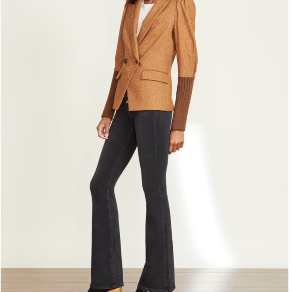 $798 Veronica Beard Bayard Dickey Jacket colorblock Herringbone Camel brown sz 6 - Picture 11 of 16